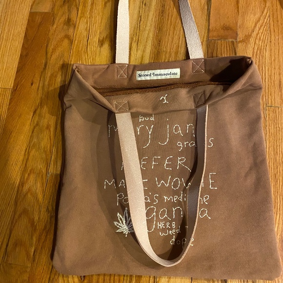 NWOT Stoned Immaculate X Jenean Jenean embroidered Dime Bag Tote - Picture 14 of 15